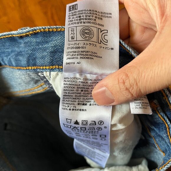 Levi's Women's 25 White Oak Cone Denim Raw Hem Slim Fit Blue Jeans - Picture 5 of 12